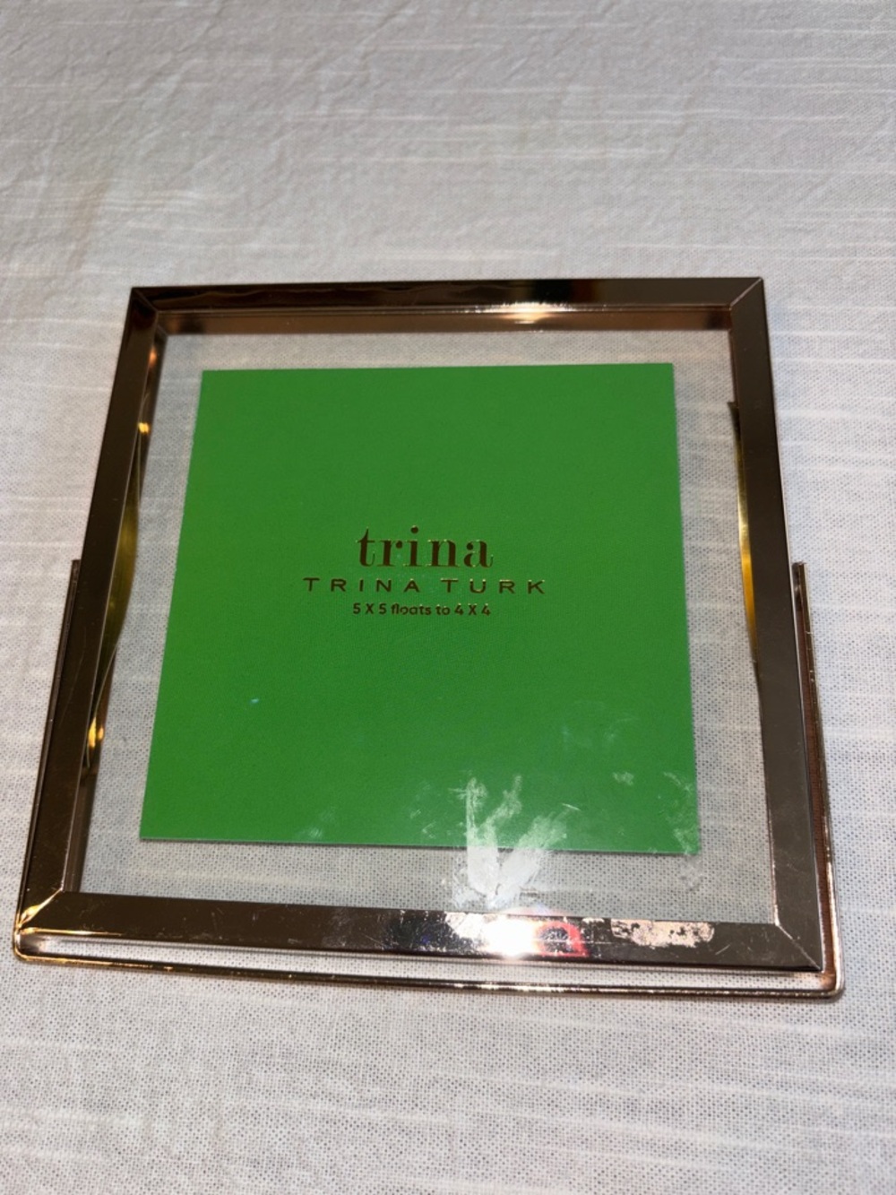 Trina Turk Rose Gold-5x5 Floats to 4x4 Picture Frame New